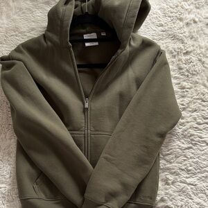 Aritzia Army Green Sweatfleece Hoodie